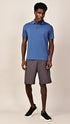 Waffle Polo- Slate Blue