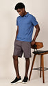 Waffle Polo- Slate Blue
