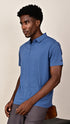 Waffle Polo- Slate Blue