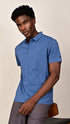 Waffle Polo- Slate Blue