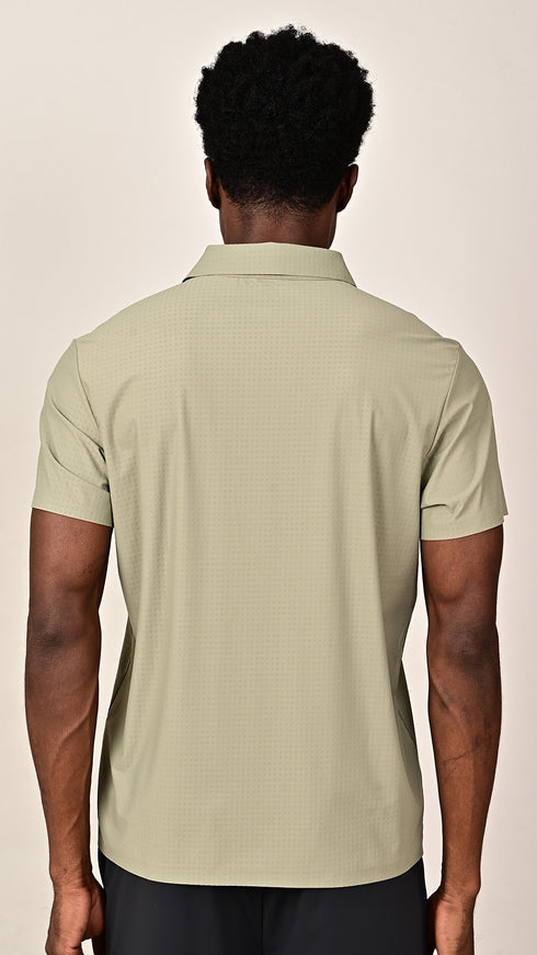 Self Chex Polo - Sage Green