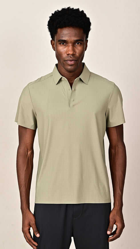 Self Chex Polo - Sage Green