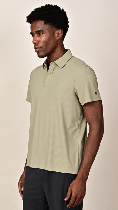 Self Chex Polo - Sage Green