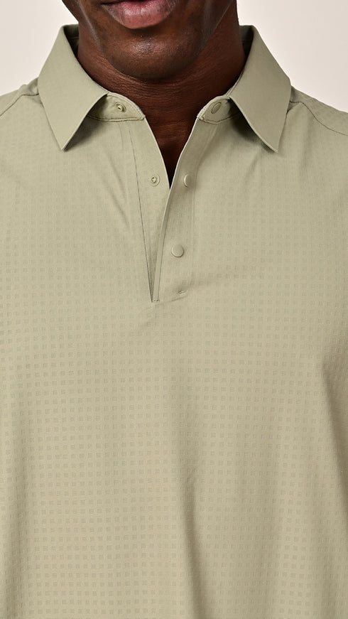 Self Chex Polo - Sage Green