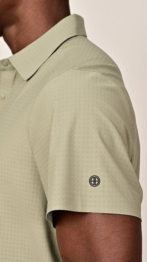 Self Chex Polo - Sage Green