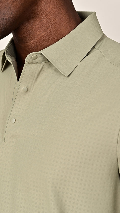 Self Chex Polo - Sage Green