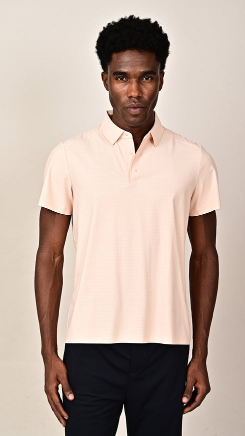 Self Chex Polo - Soft Ecru