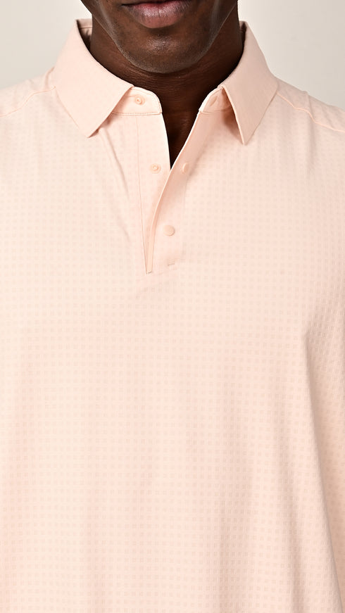 Self Chex Polo - Soft Ecru