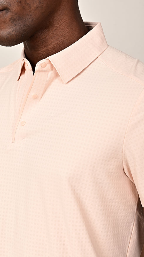 Self Chex Polo - Soft Ecru