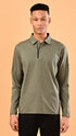 Long Sleeve Polo - Moss Green
