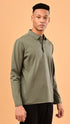 Long Sleeve Polo - Moss Green
