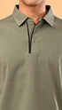 Long Sleeve Polo - Moss Green