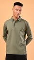 Long Sleeve Polo - Moss Green