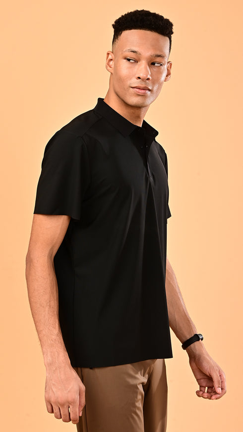 Waffle Polo- Black