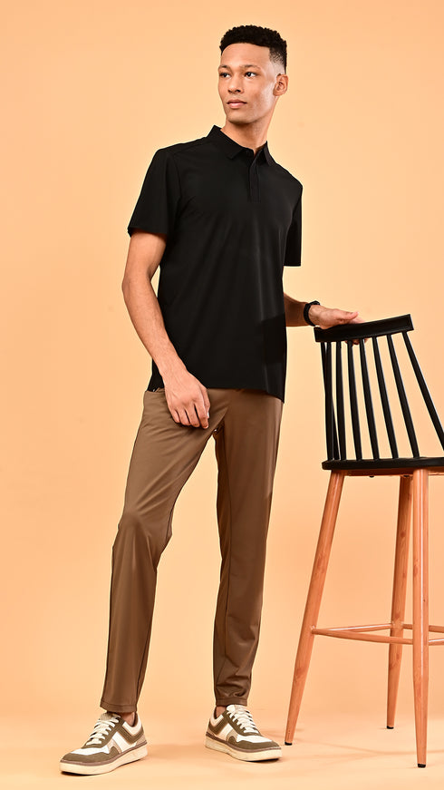 Waffle Polo- Black