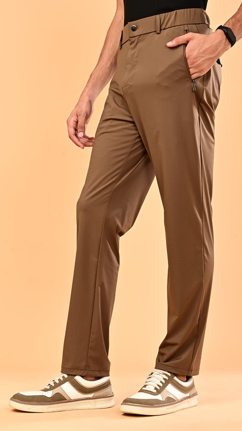 Silk Flap Pants- Brown