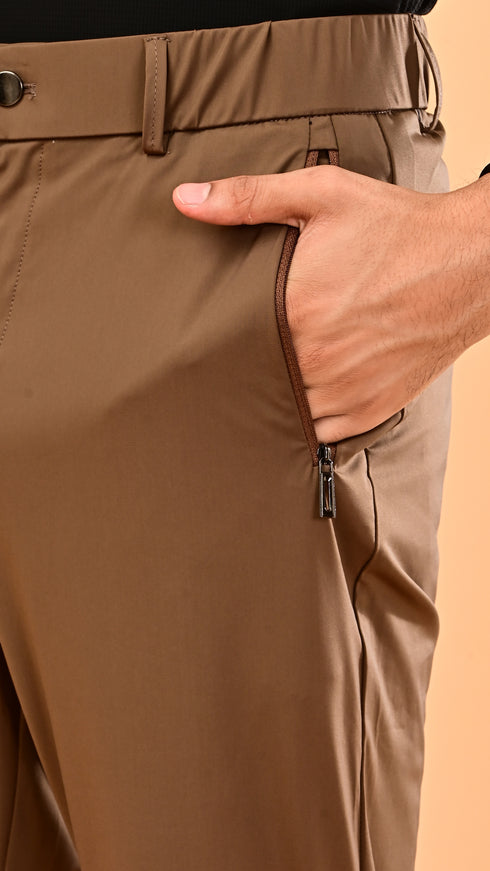 Silk Flap Pants- Brown