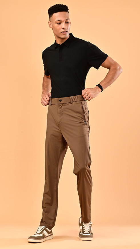 Silk Flap Pants- Brown
