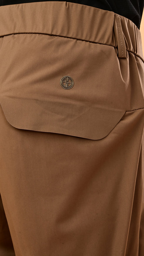Silk Flap Pants- Brown