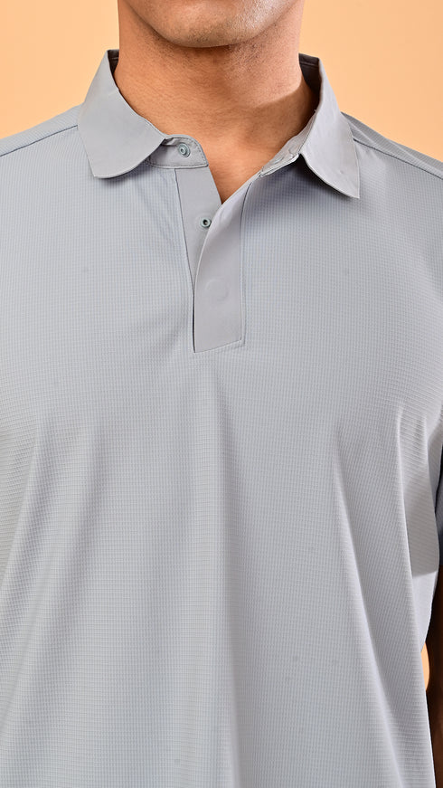 Self Chex Polo - Cloud Grey