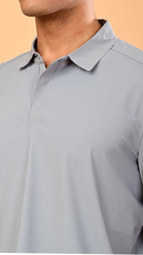 Self Chex Polo - Cloud Grey