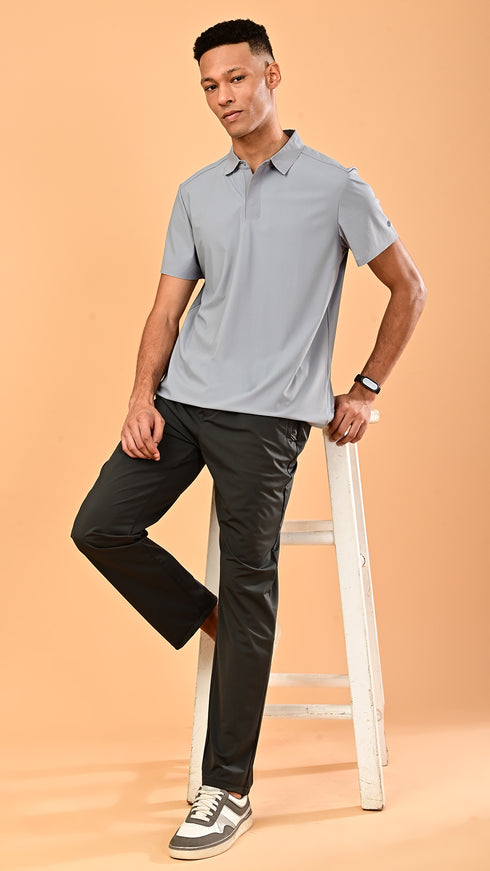 Self Chex Polo - Cloud Grey