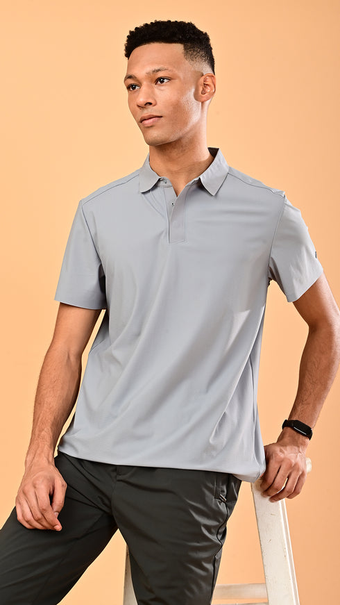 Self Chex Polo - Cloud Grey