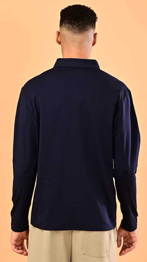 Long Sleeve Polo - Eclipse Blue