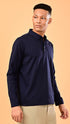 Long Sleeve Polo - Eclipse Blue