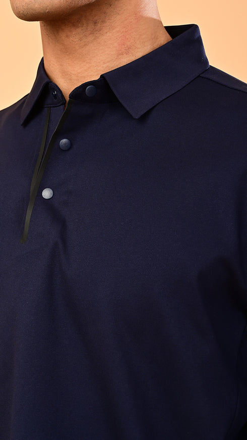Long Sleeve Polo - Eclipse Blue