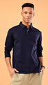 Long Sleeve Polo - Eclipse Blue
