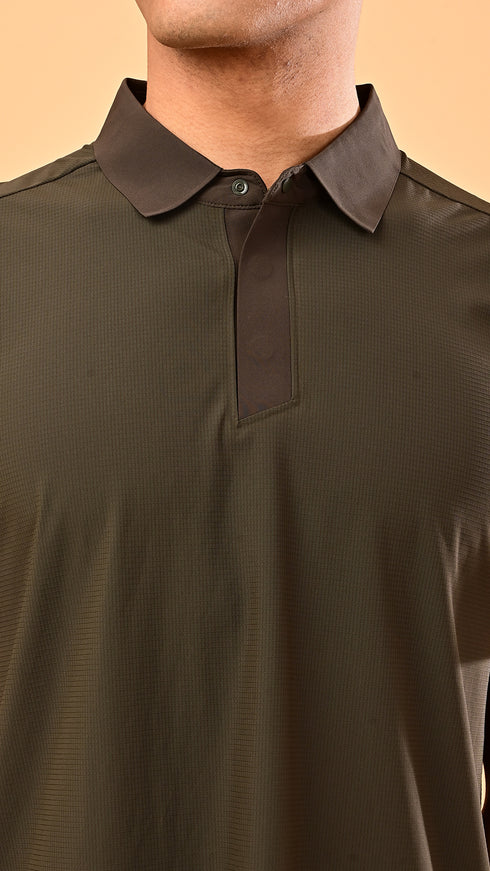 Waffle Polo- Earthy Green