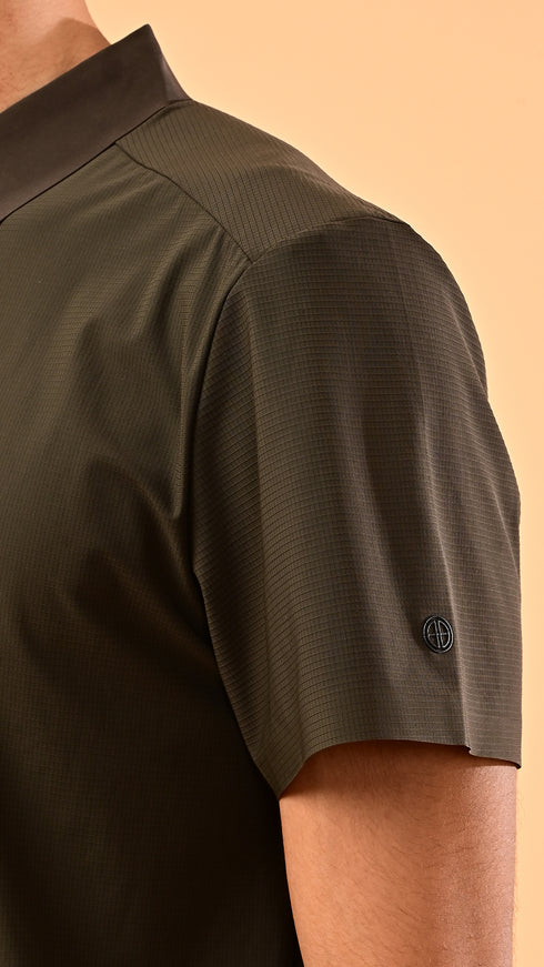Waffle Polo- Earthy Green