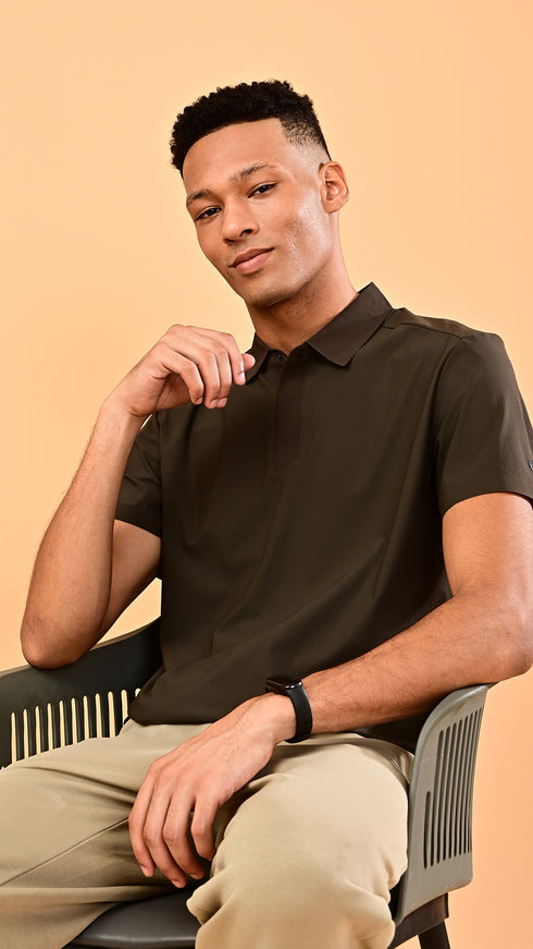 Waffle Polo- Earthy Green