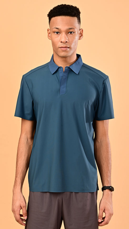 Waffle Polo- Viking Blue