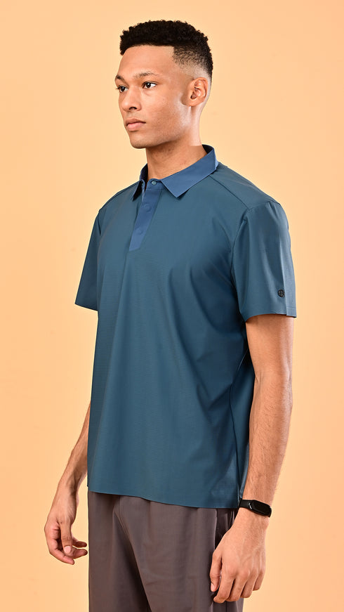Waffle Polo- Viking Blue