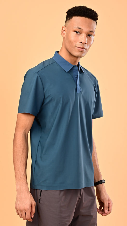 Waffle Polo- Viking Blue