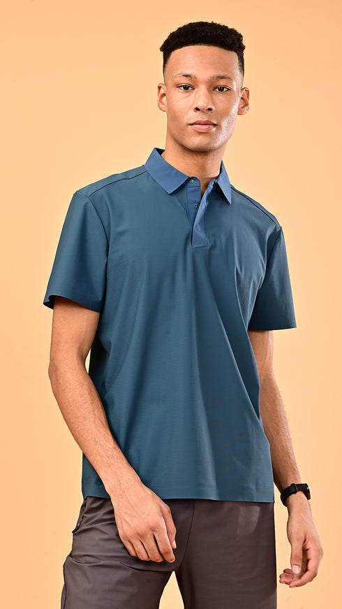 Waffle Polo- Viking Blue