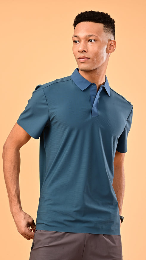 Waffle Polo- Viking Blue