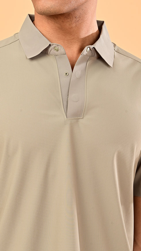 Waffle Polo- Sand Beige