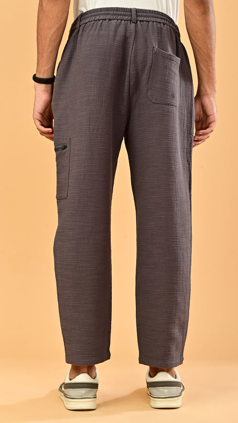 Stretchable Linen Pants- Brown