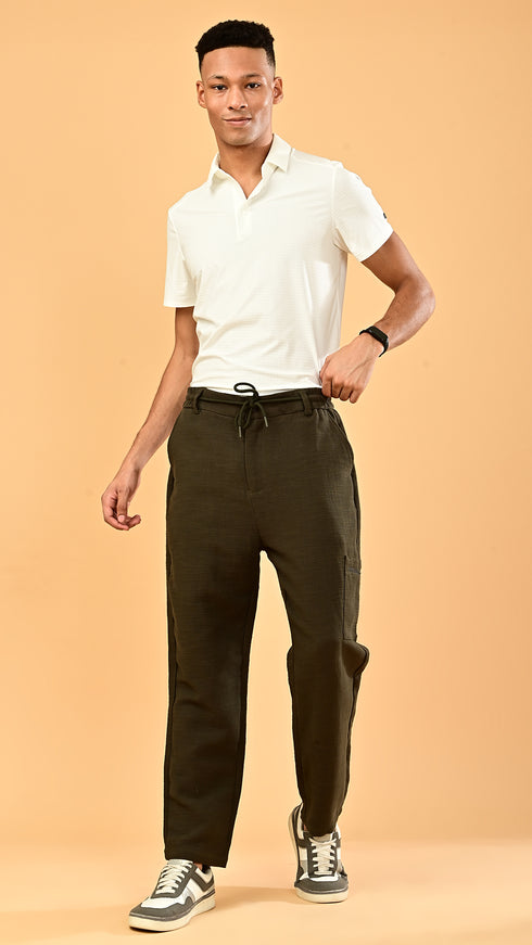 Stretchable Linen Pants- Olive