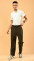 Stretchable Linen Pants- Olive