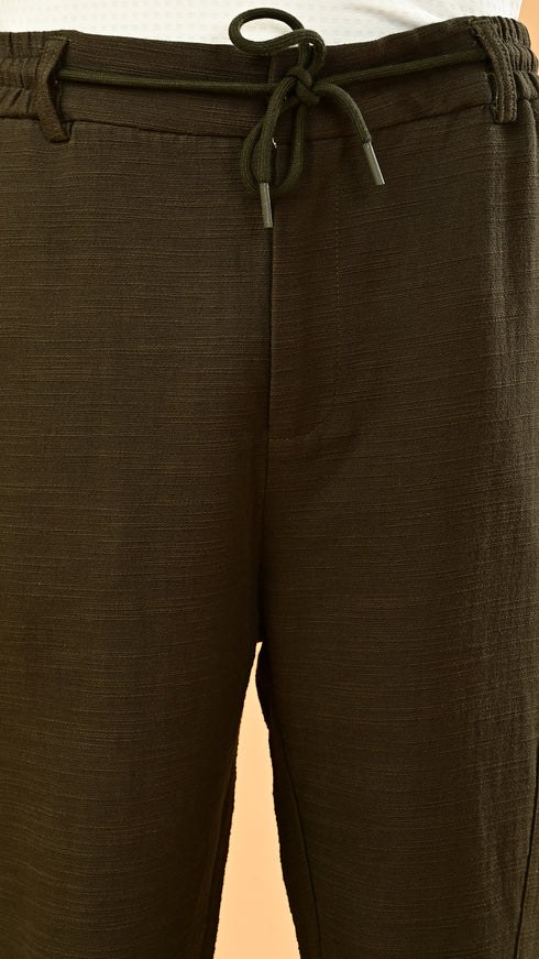 Stretchable Linen Pants- Olive
