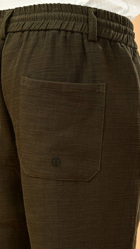 Stretchable Linen Pants- Olive