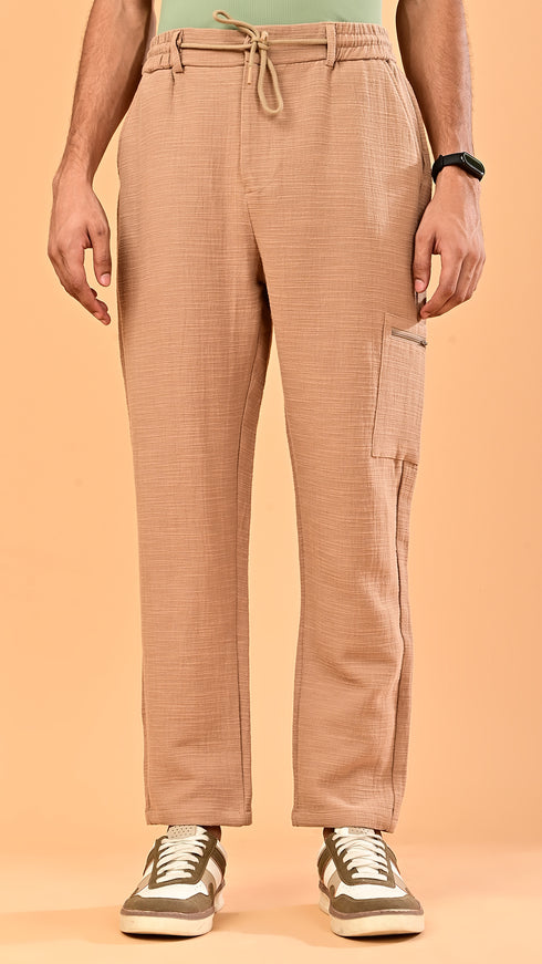 Stretchable Linen Pants- Tan