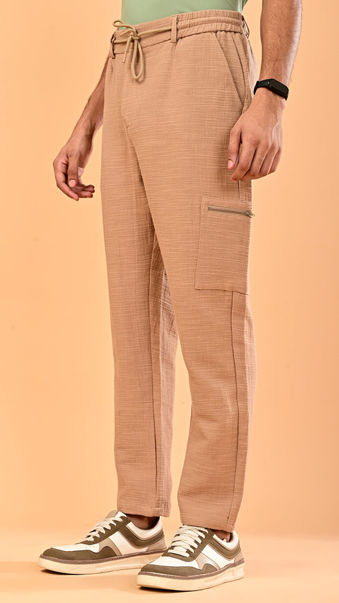 Stretchable Linen Pants- Tan