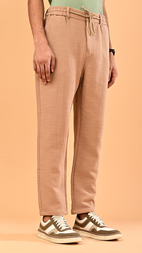 Stretchable Linen Pants- Tan