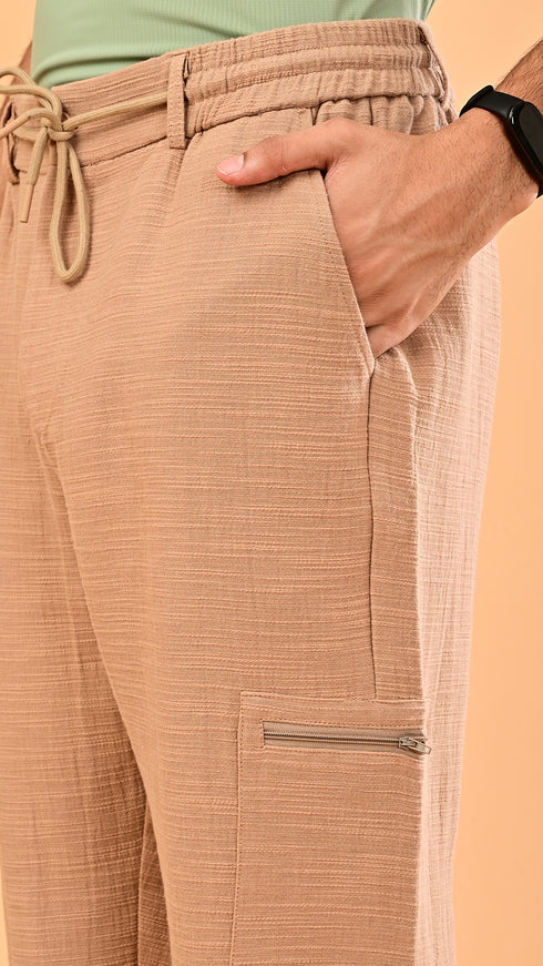 Stretchable Linen Pants- Tan