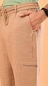 Stretchable Linen Pants- Tan